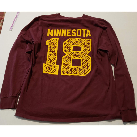 Minnesota Golden Gophers Maroon & Gold Large Long Sleeve Football T-Shirt - Picture 2 of 8